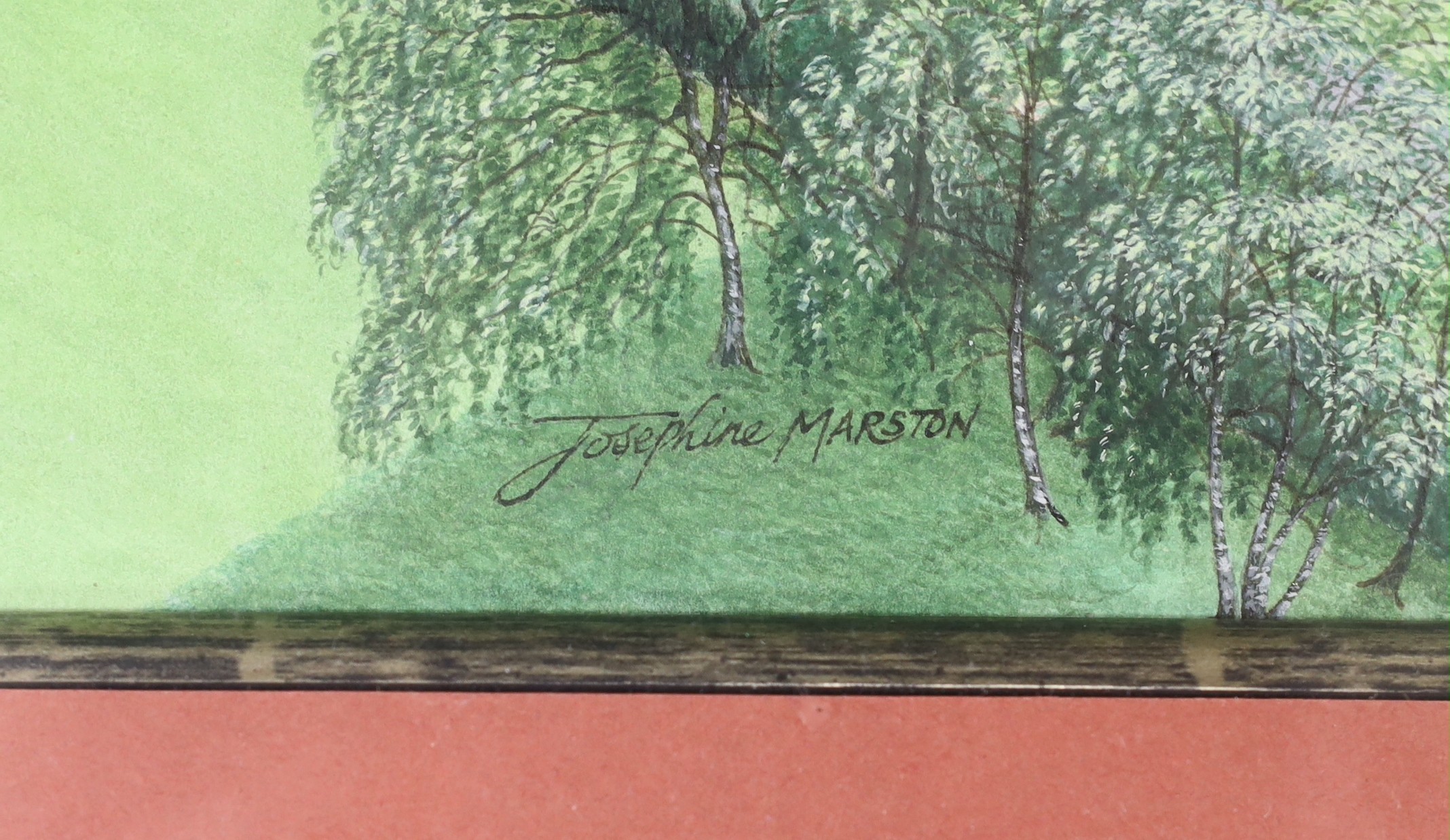 Josephine Marston, watercolour, 'A birds-eye Prospect of Groombridge Place', signed, 53 x 70cm